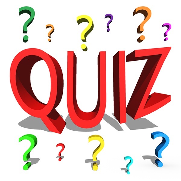 afbeelding met de woorden Quiz in het rood