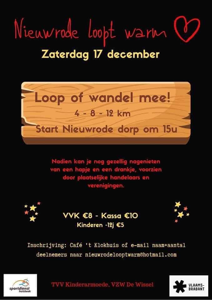 affiche van het loopevenement Nieuwrode loopt warm