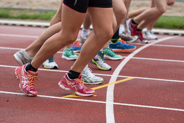 Startlijn wedstrijd atletiekpiste